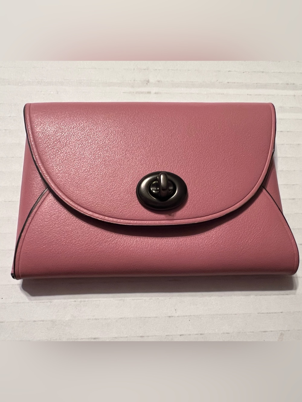 Coach pink leather business card holder